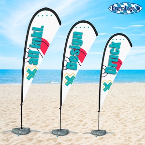 Beachflag teardrop mit design druck zubehör